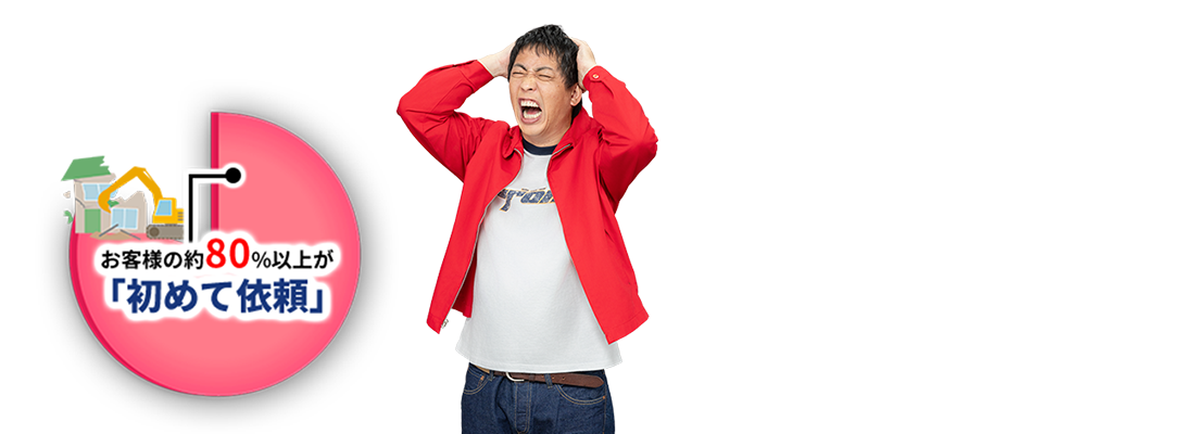 お客様の約80％以上が「初めて依頼」